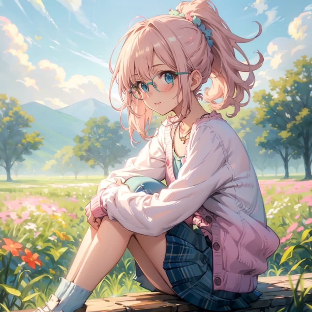 野花と少女 | の人気AIイラスト・グラビア