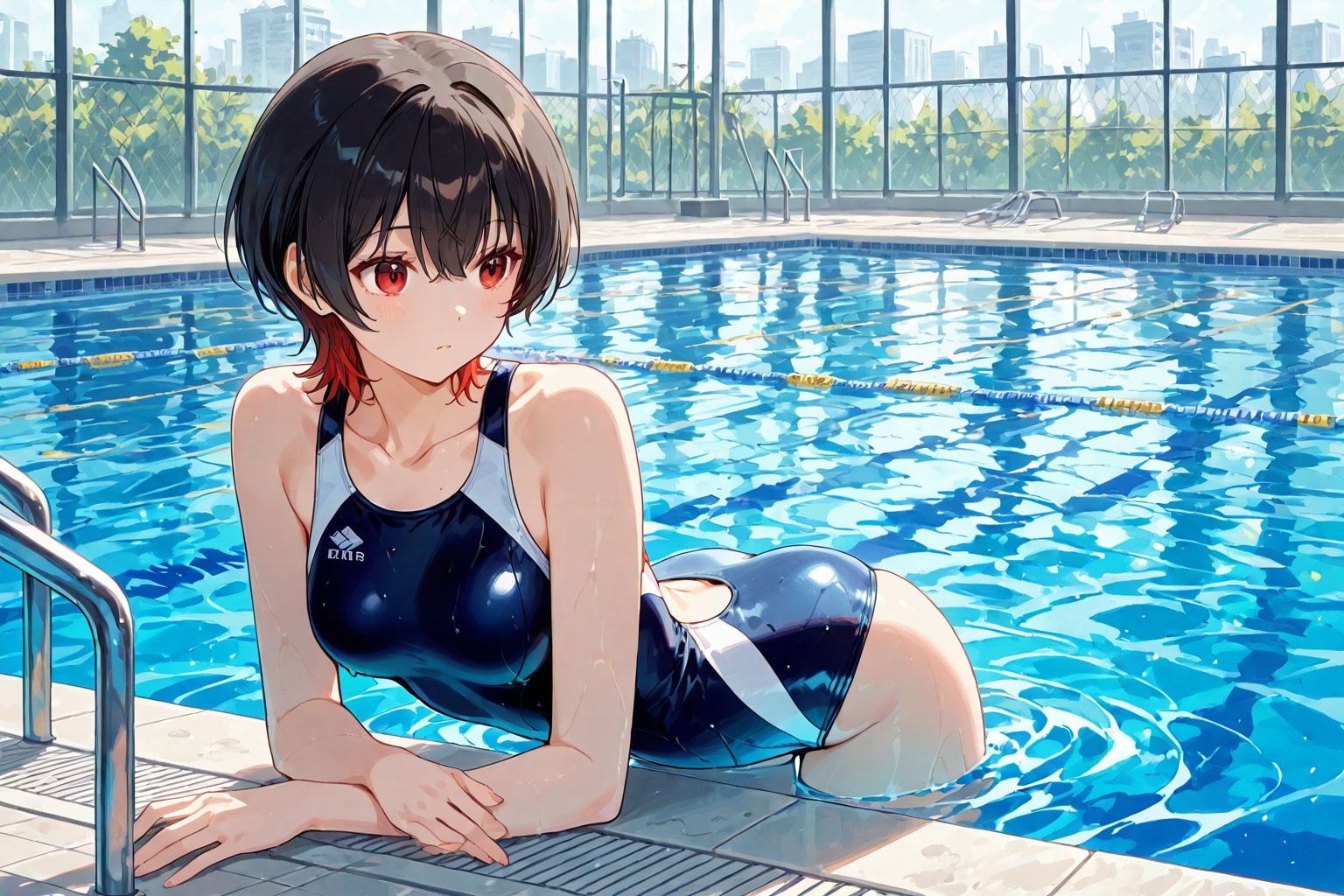 プールサイドにて