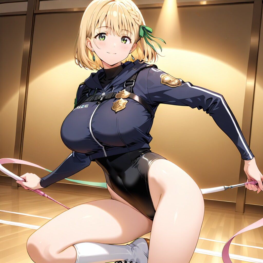 金髪ショート新体操美少女警官