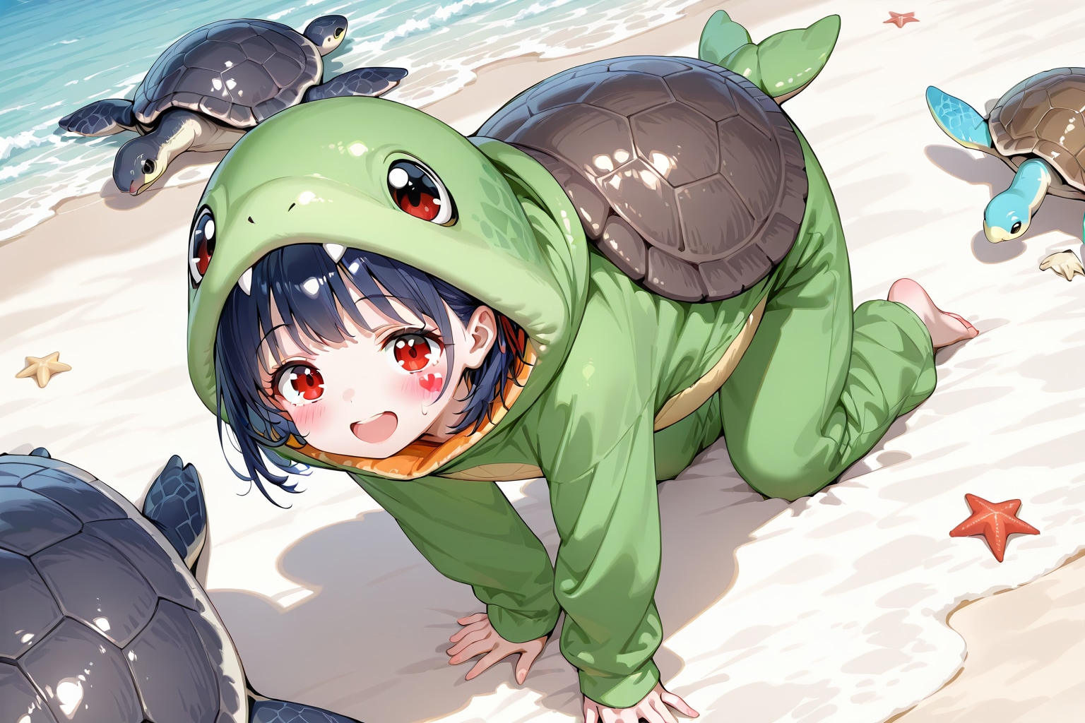 ウミガメのきぐるみ（モデル: QILIN） | の人気AIイラスト・グラビア