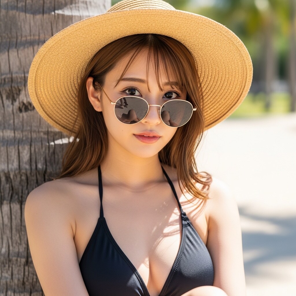 木陰で