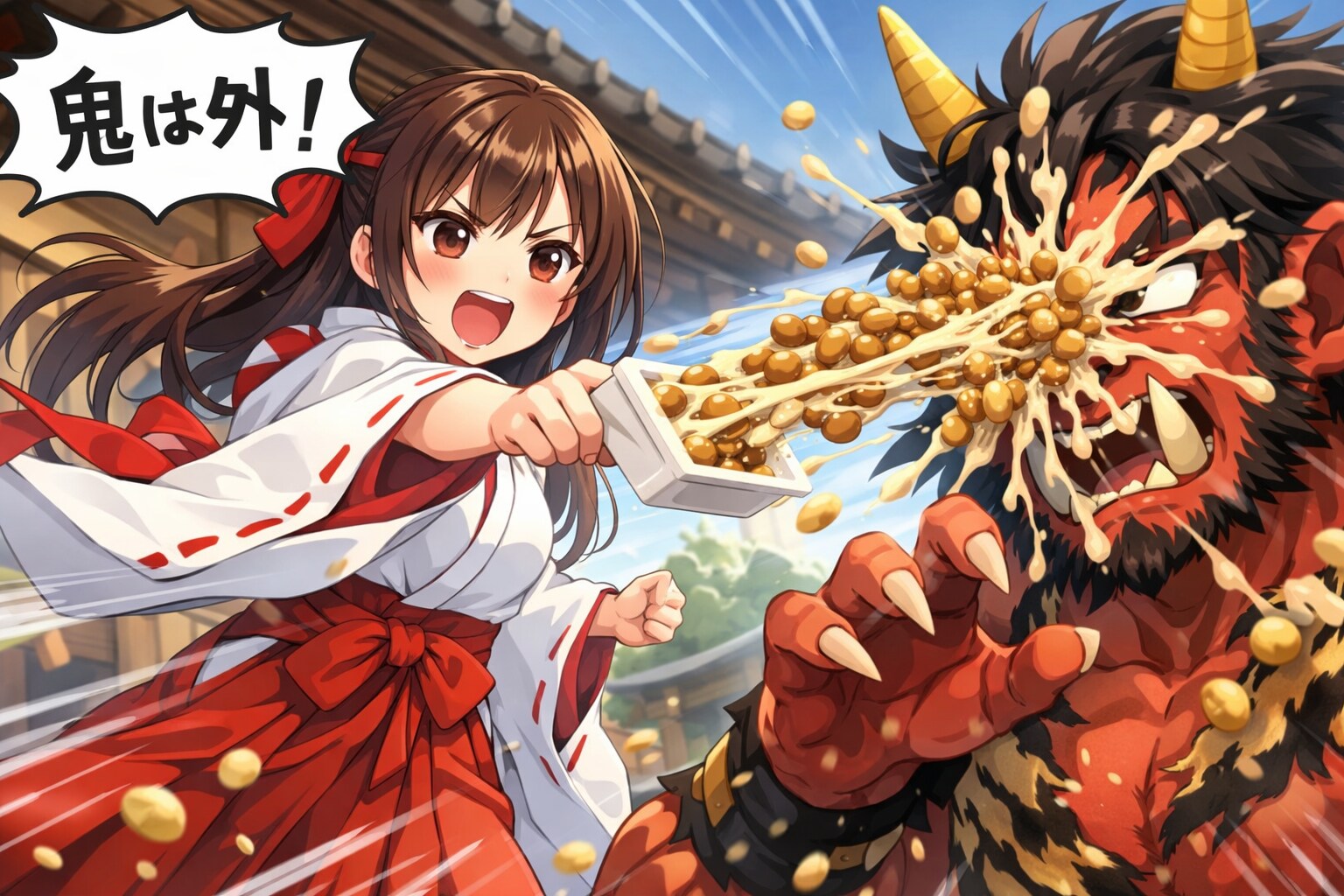 巫女の納豆攻撃