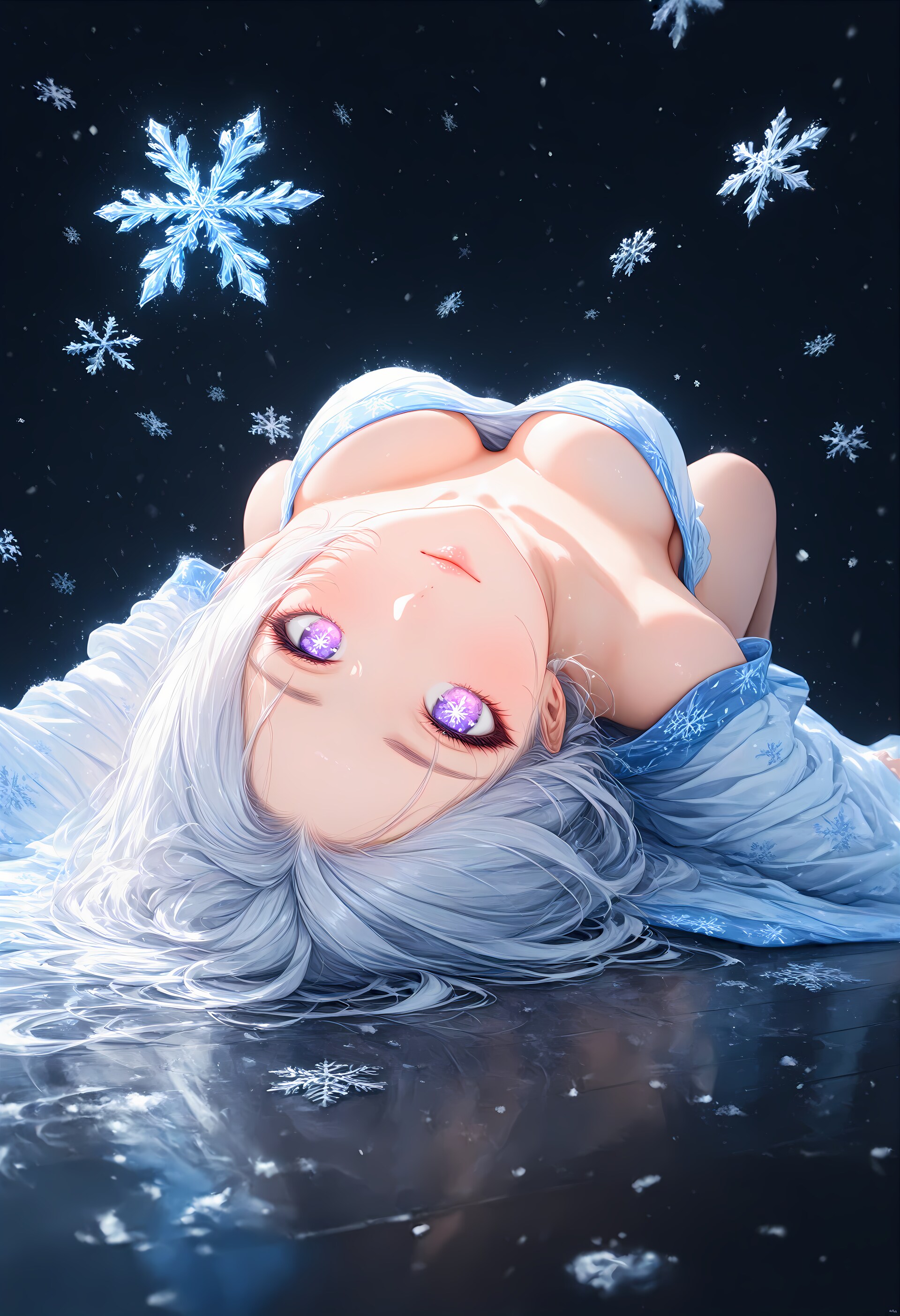 暑さでダラける雪女