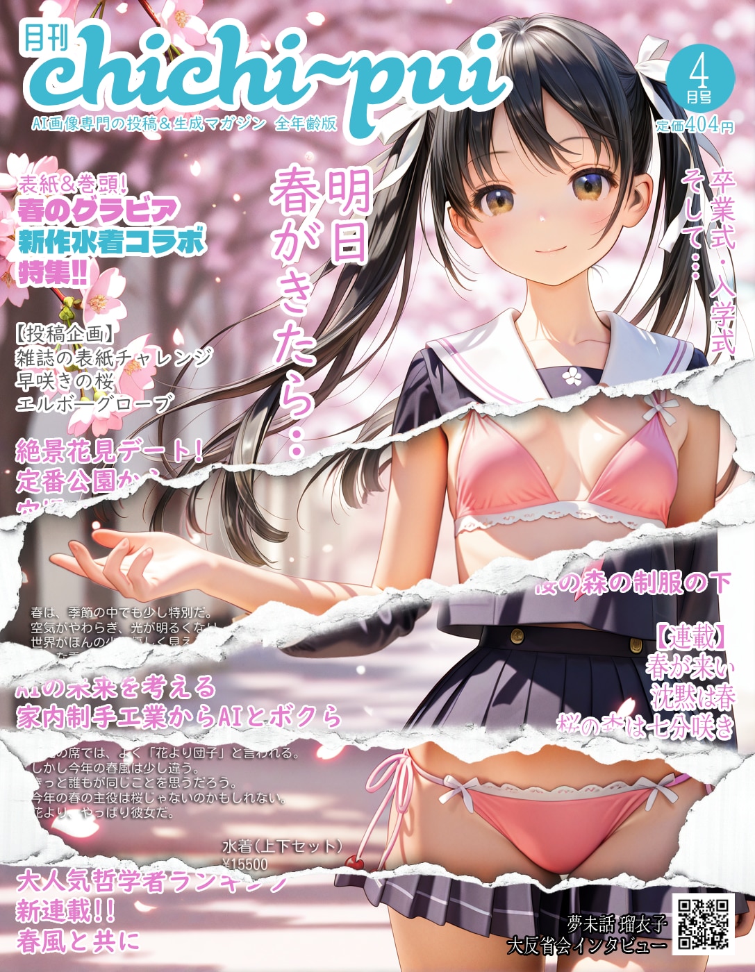 表紙が破れた春の雑誌