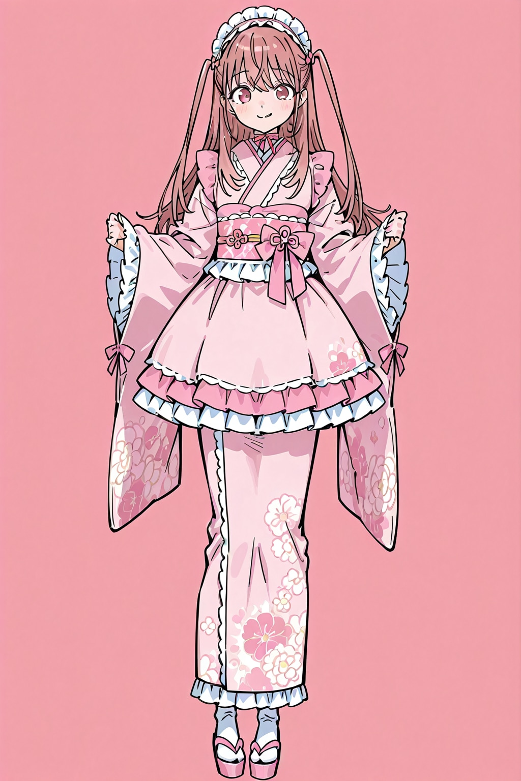 桜ロリータ着物 | の人気AIイラスト・グラビア