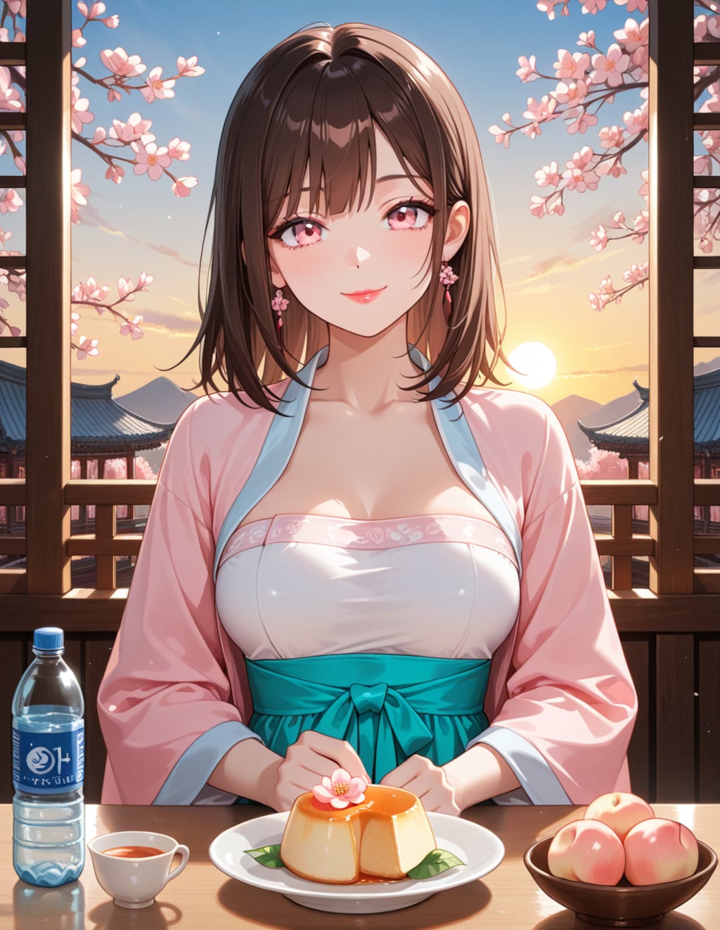 漢服の架純さんとお茶会(PixAI版)