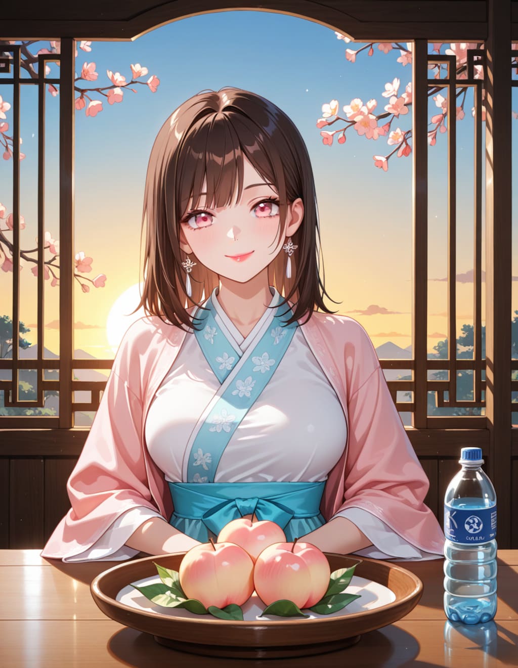 漢服の架純さんとお茶会(PixAI版)