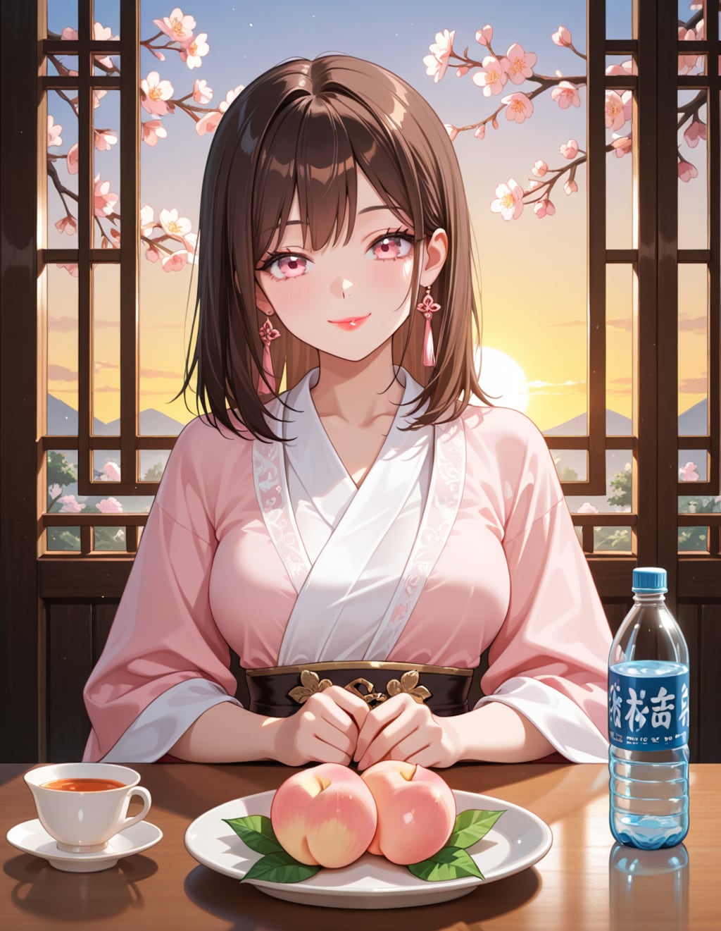 漢服の架純さんとお茶会(PixAI版)