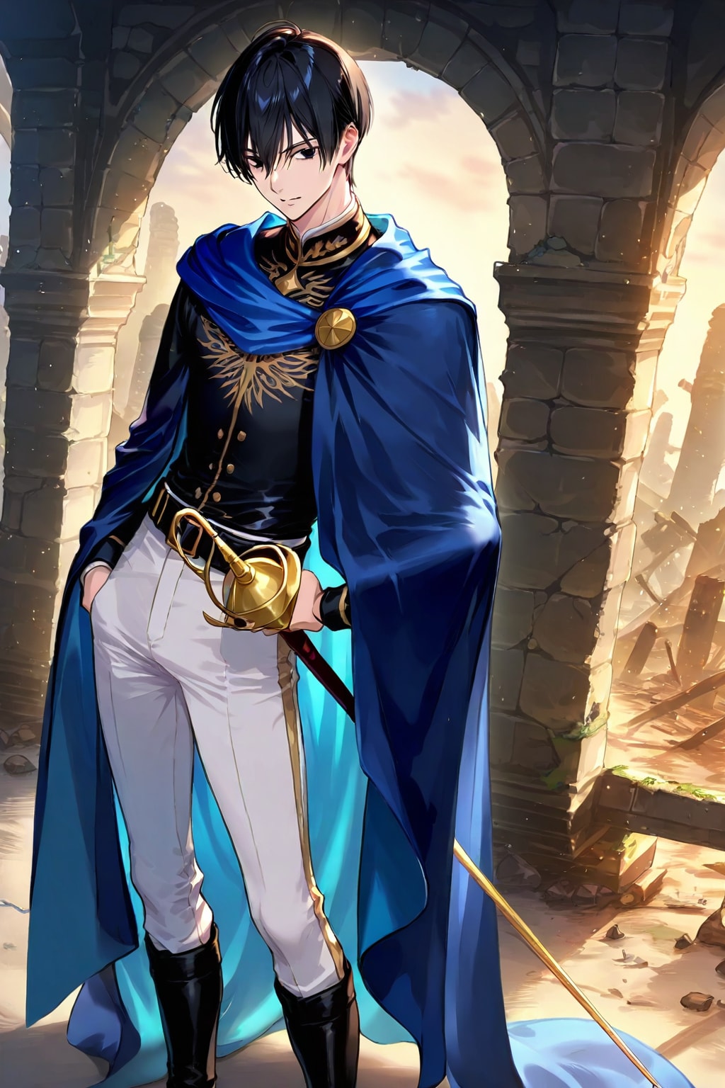 古代遺跡地下,大型男性魔法剣士6 | の人気AIイラスト・グラビア