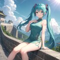 万里の長城のミクさん💙 4枚目