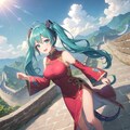 万里の長城のミクさん💙 3枚目