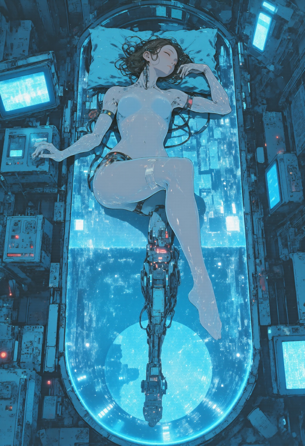 休息するサイボーグ