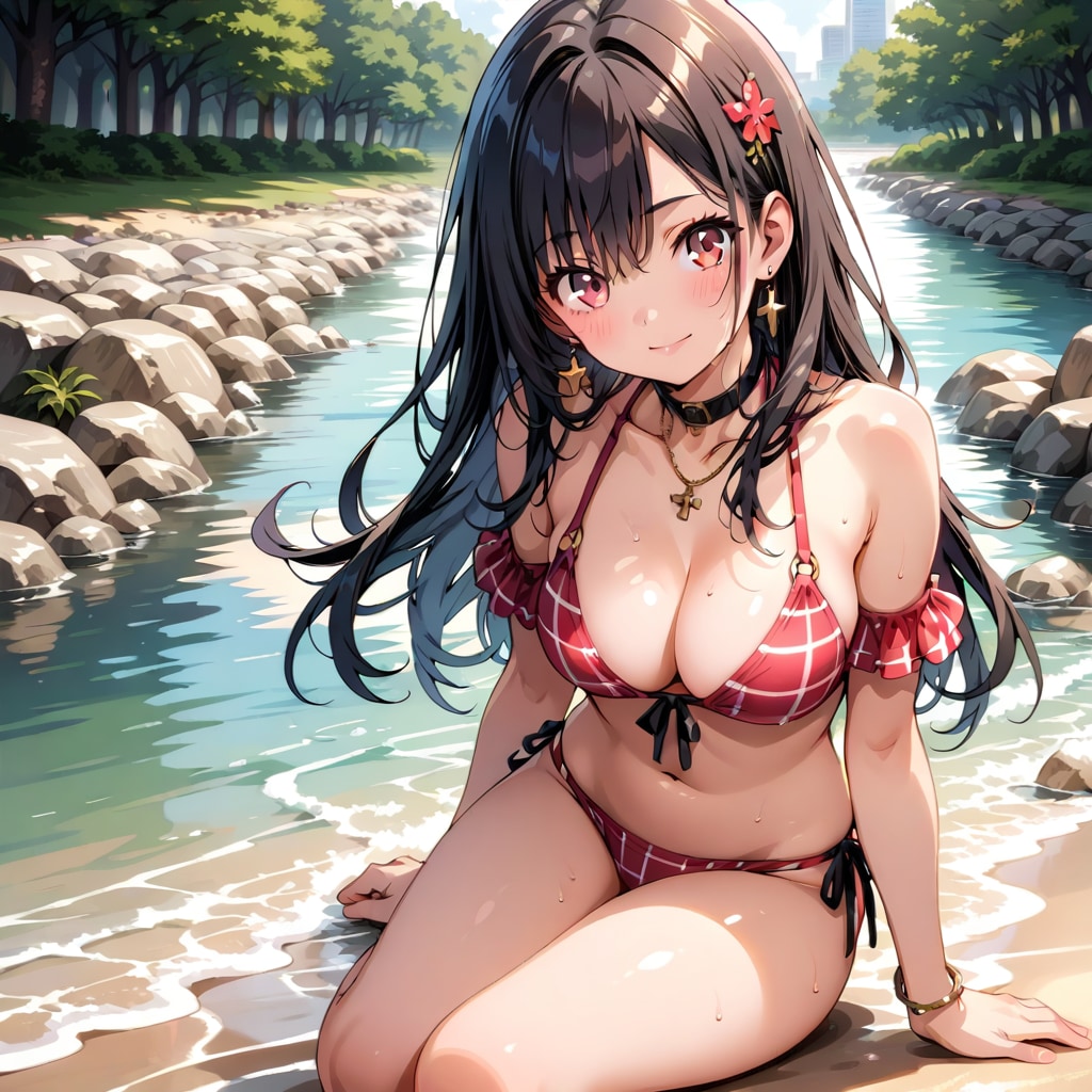 暑いよね川で遊ぶよししょちゃんや　弾