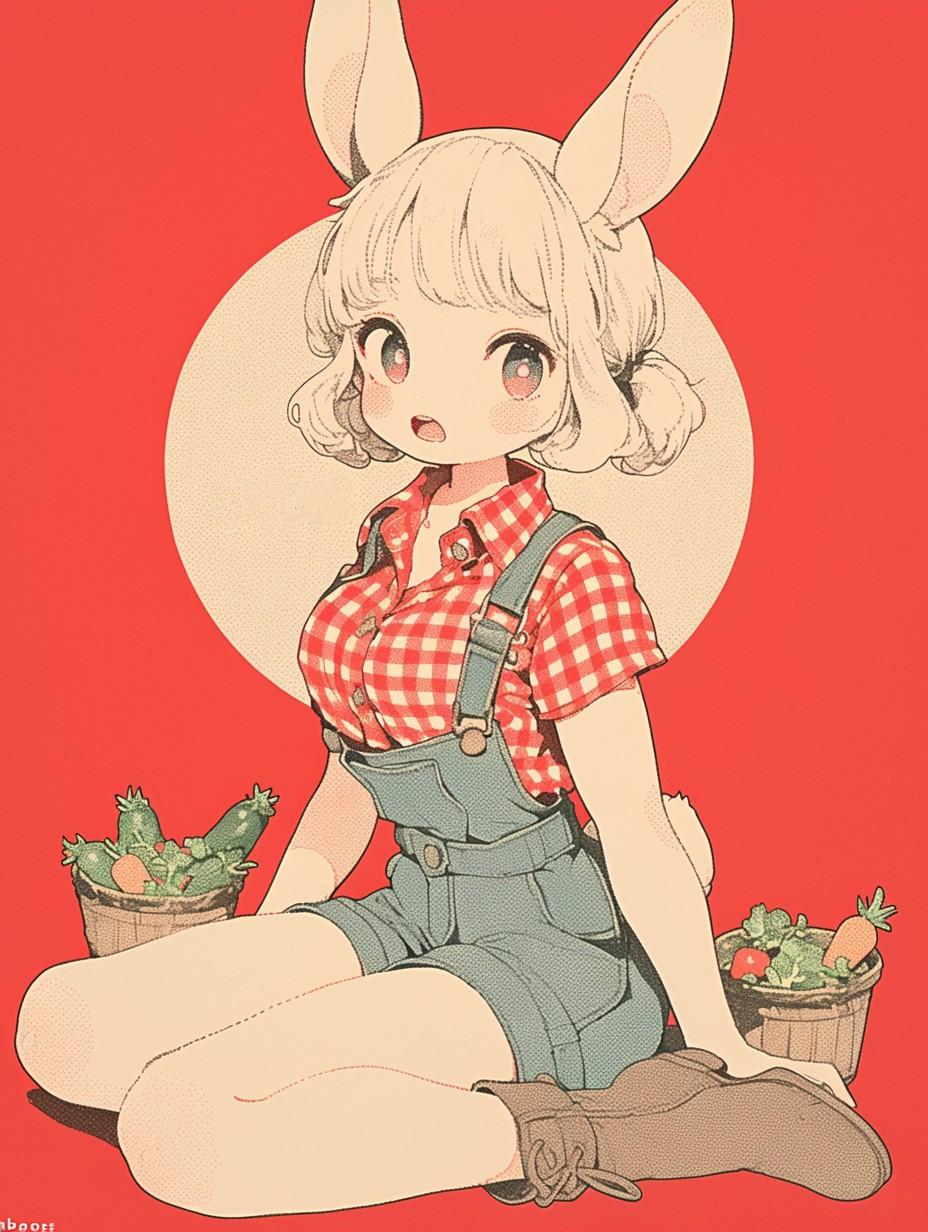 収穫うさぎガール | の人気AIイラスト・グラビア