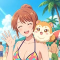 謎の生き物を肩に乗せる系女子 3枚目