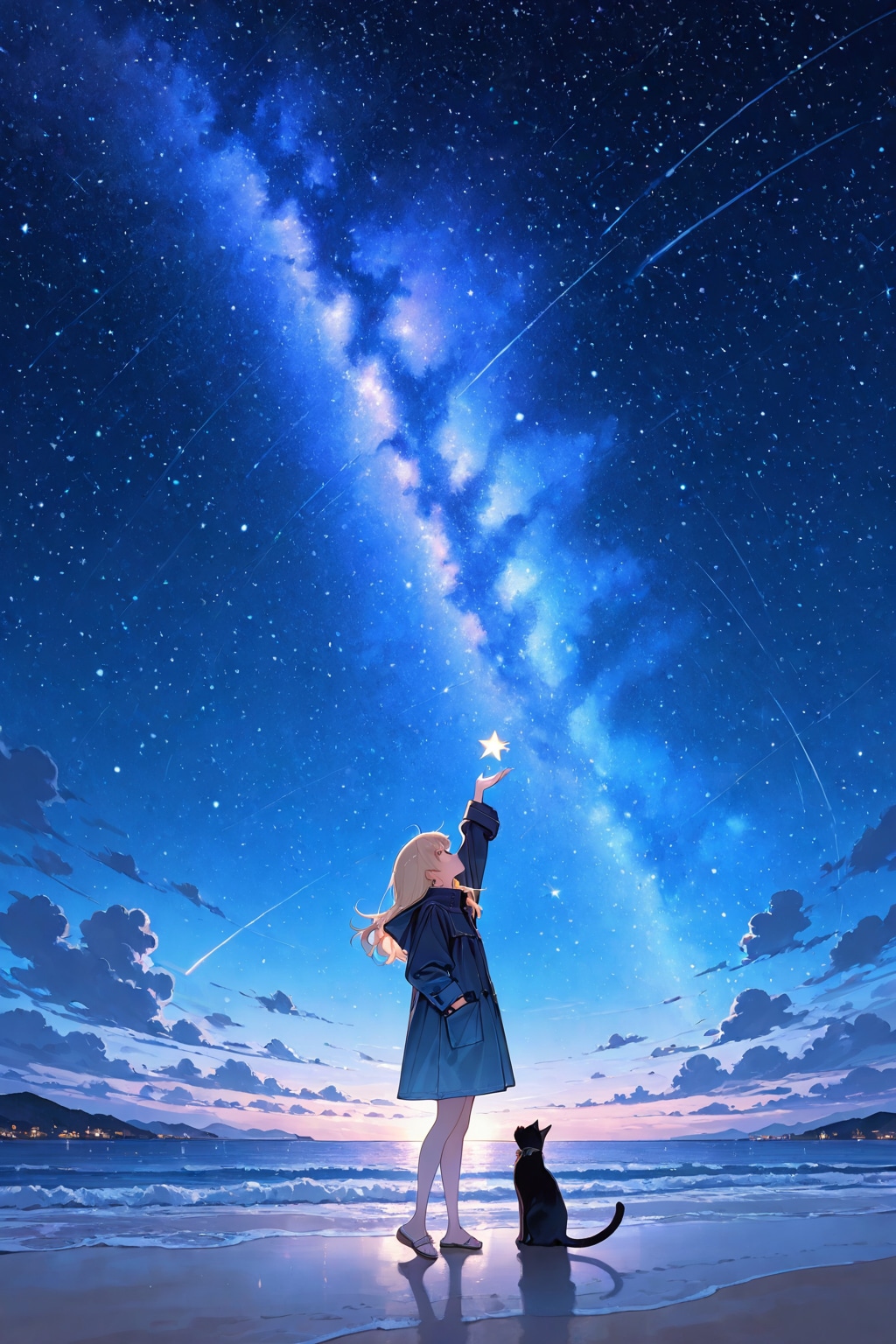 砂浜の魔女と星空