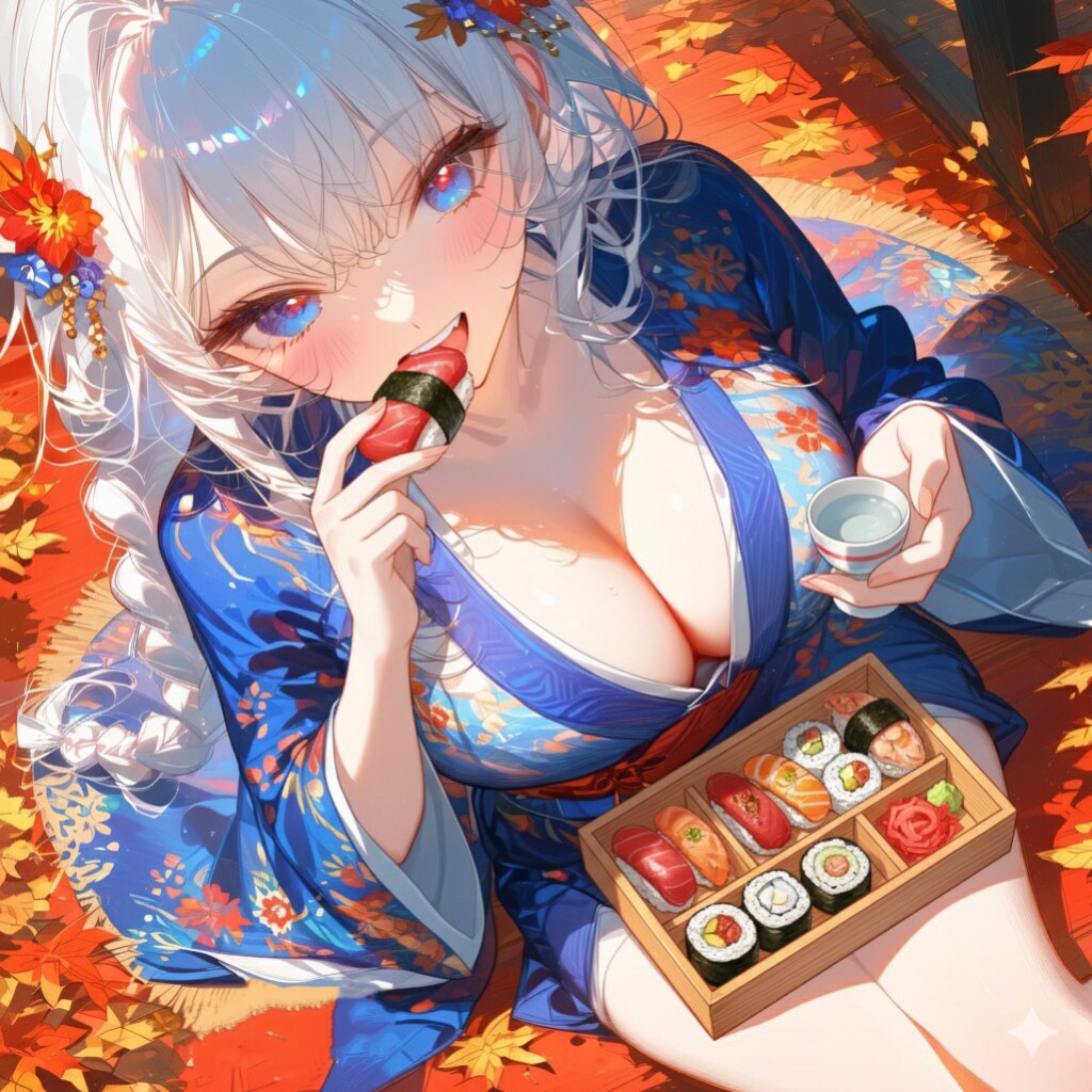 寿司弁当でピクニック