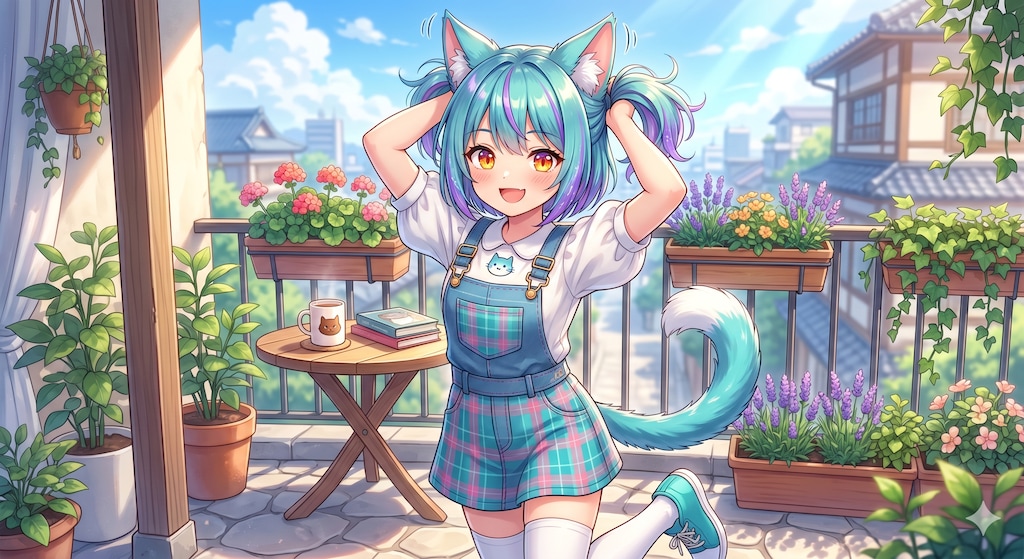 ミケちゃん 手ツインテール