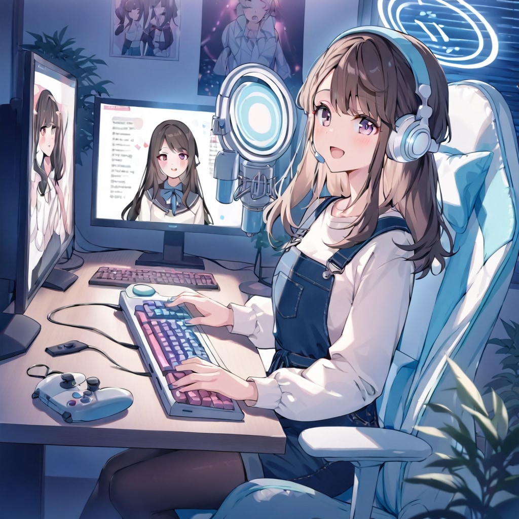 人気VTuberさんの配信現場です。