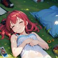 妹と芝生の上でお昼寝 2枚目