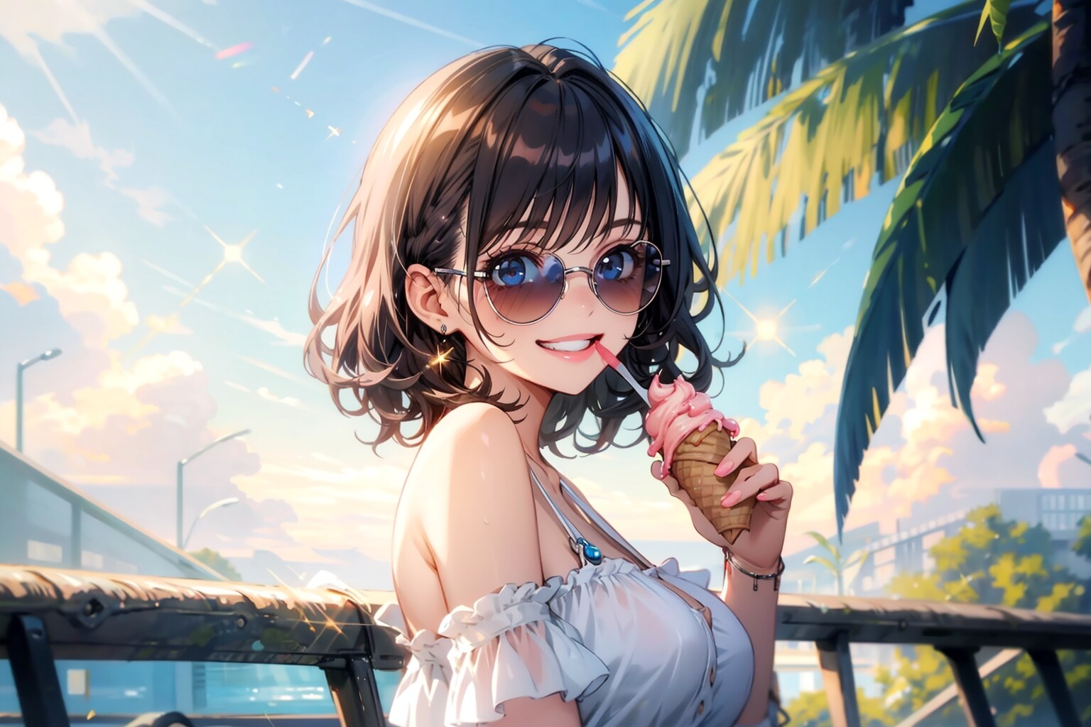 橋でアイス！ | の人気AIイラスト・グラビア