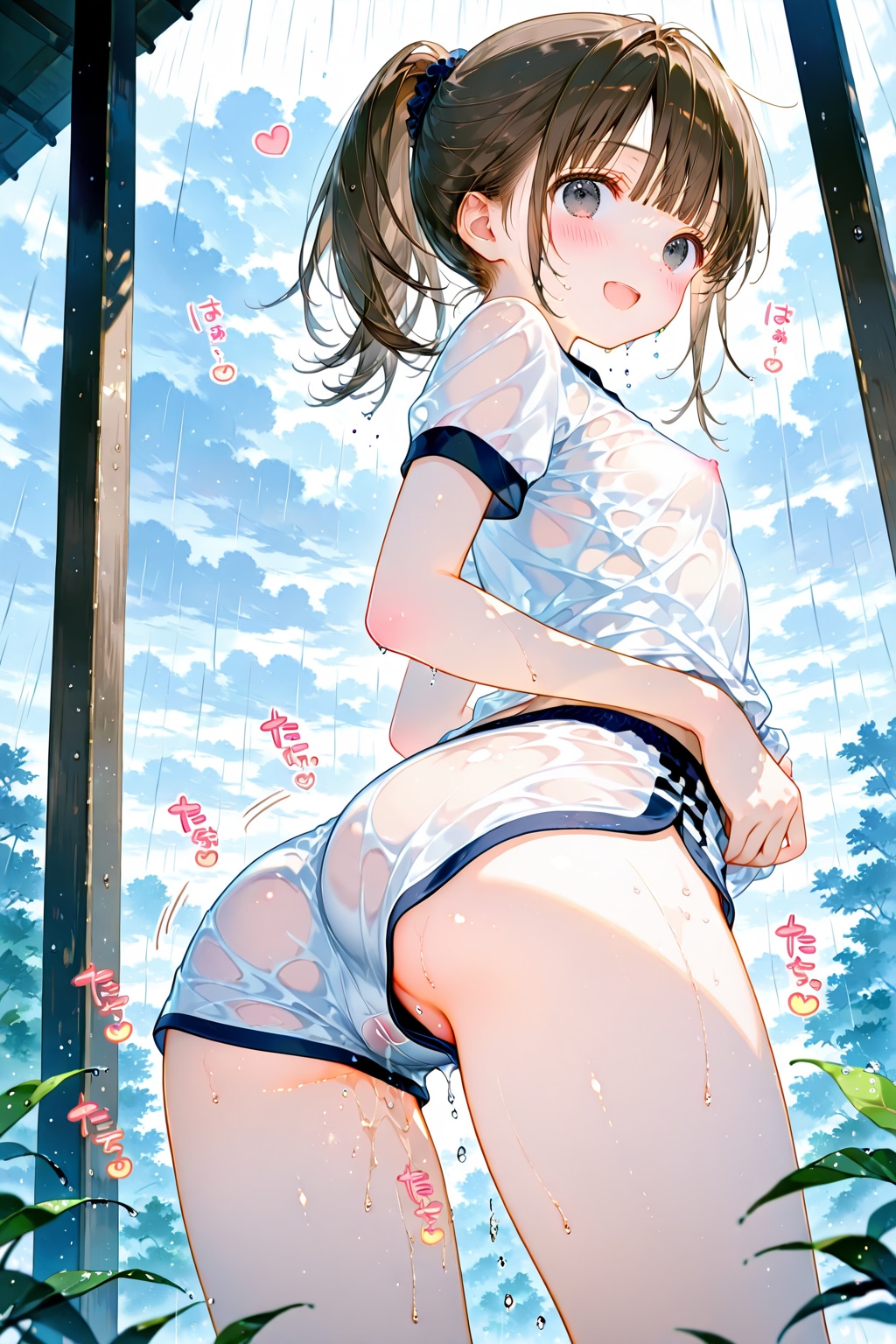 雫ちゃんは気分によって下着付けないので雨にぬれると色んな透けを見せてくれますｗ