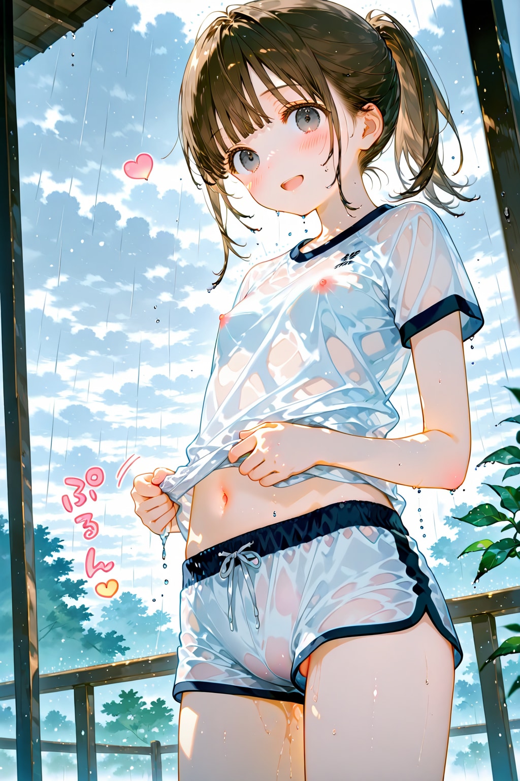 雫ちゃんは気分によって下着付けないので雨にぬれると色んな透けを見せてくれますｗ