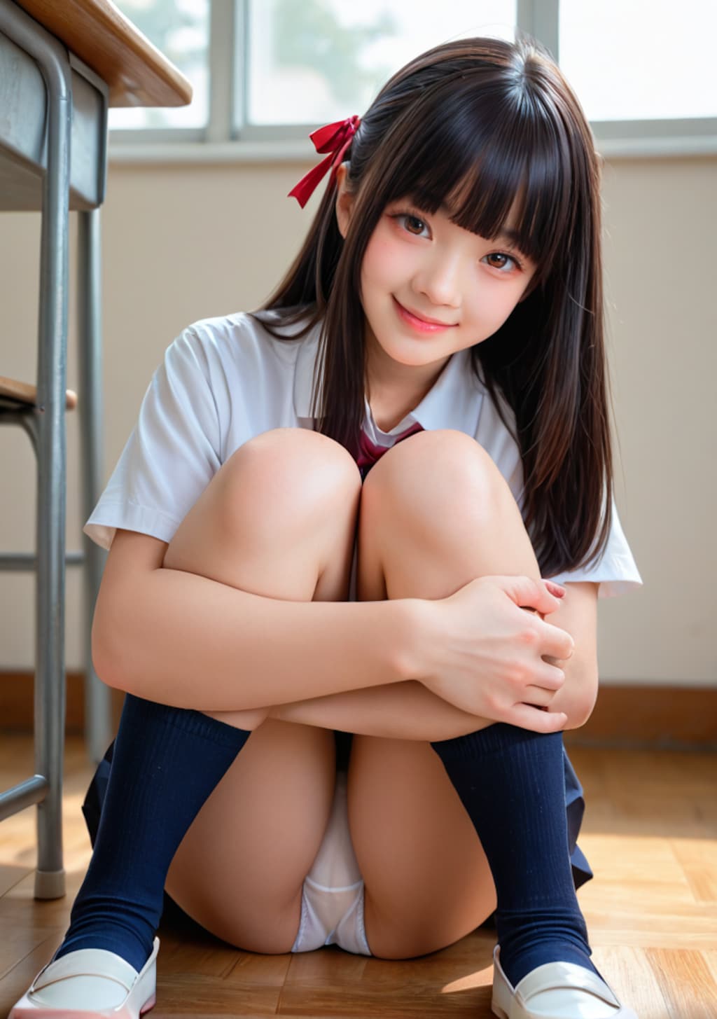 姫カット上履き女子