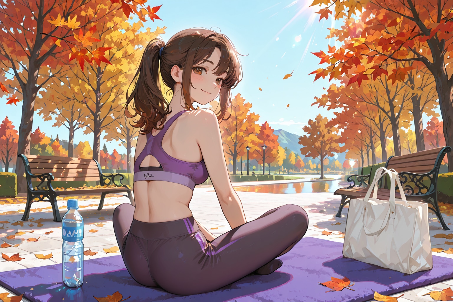 秋晴れの公園にて | の人気AIイラスト・グラビア