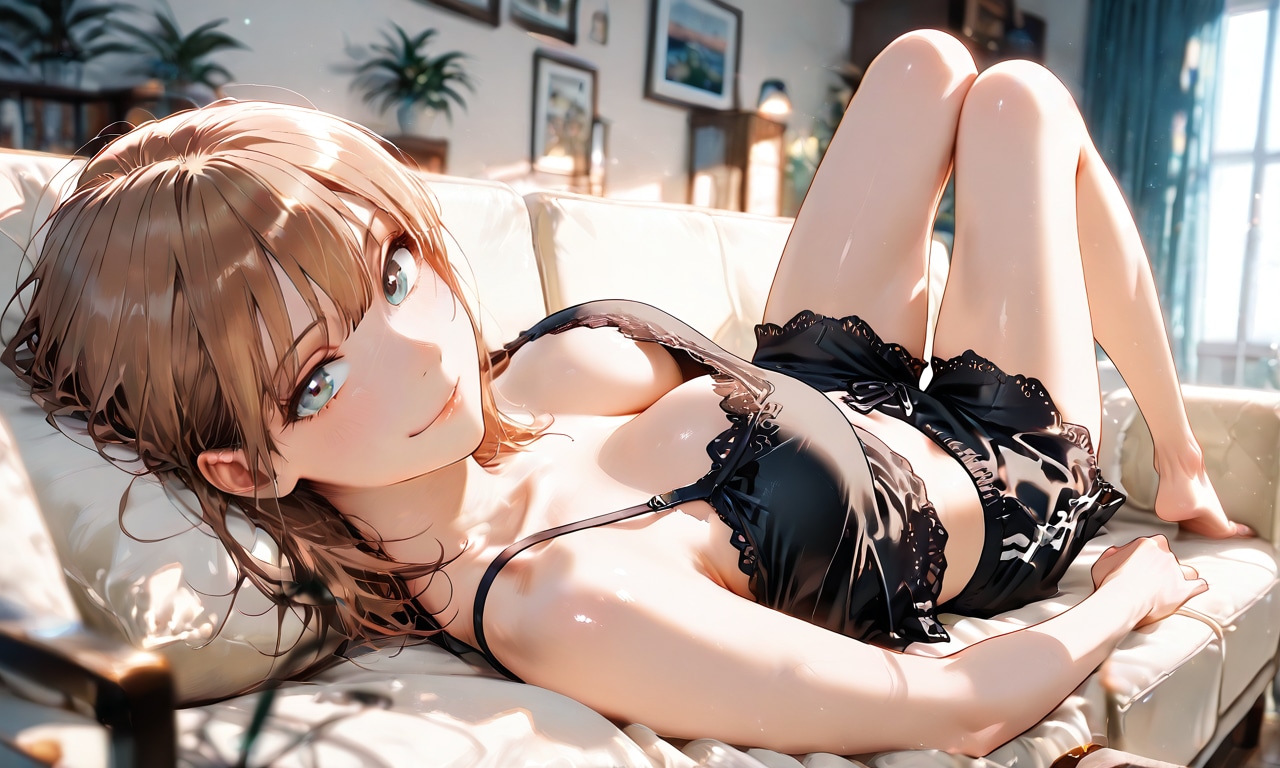 ソファでくつろぐ千夏先輩