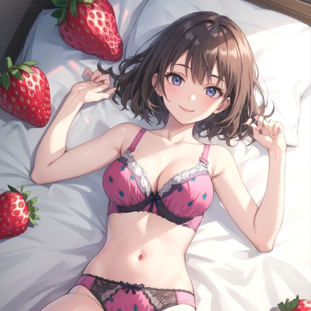 ベッドの上のいちご狩り