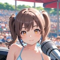 マイクロビキニで選挙演説をしているロリ 3枚目