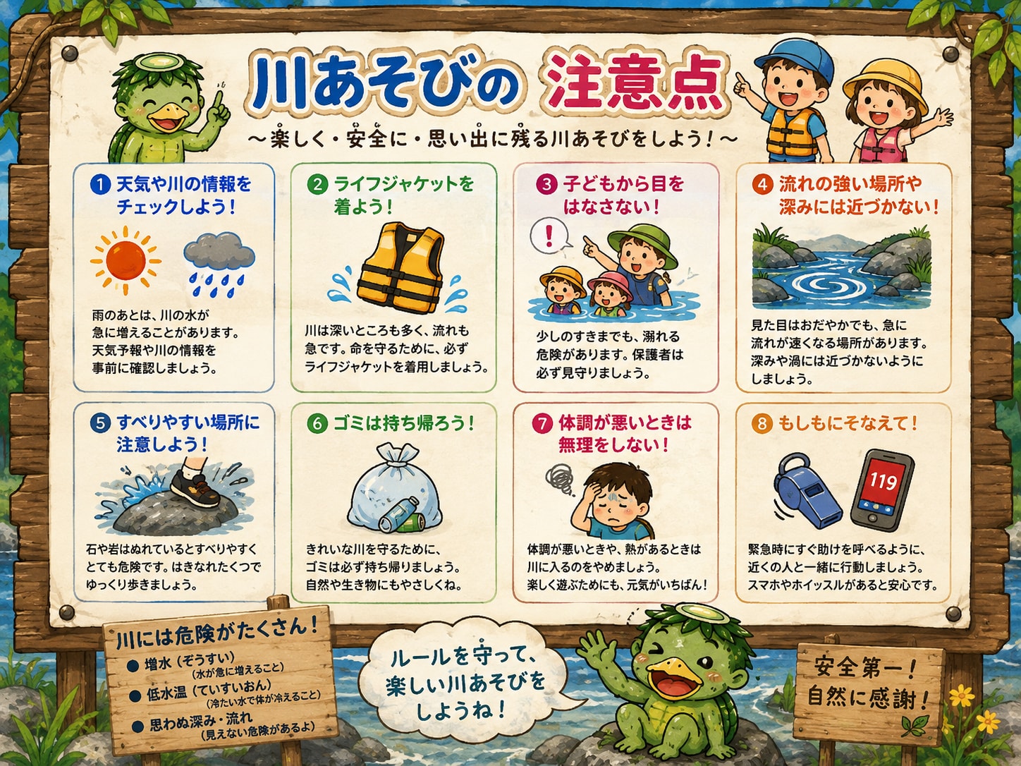 川あそびの注意点