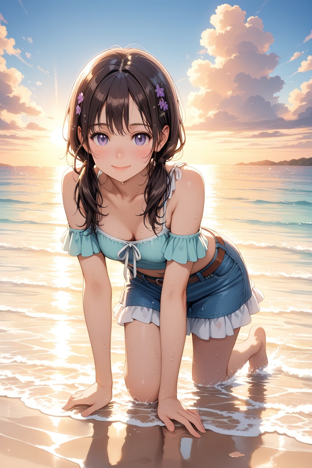 渚の夕暮れ | の人気AIイラスト・グラビア