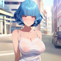 透けてる青髪お姉さん 5枚目