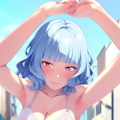 透けてる青髪お姉さん 8枚目