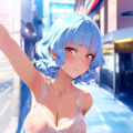 透けてる青髪お姉さん 9枚目