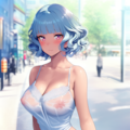 透けてる青髪お姉さん 3枚目