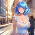 透けてる青髪お姉さん 2枚目