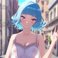 透けてる青髪お姉さん 12枚目