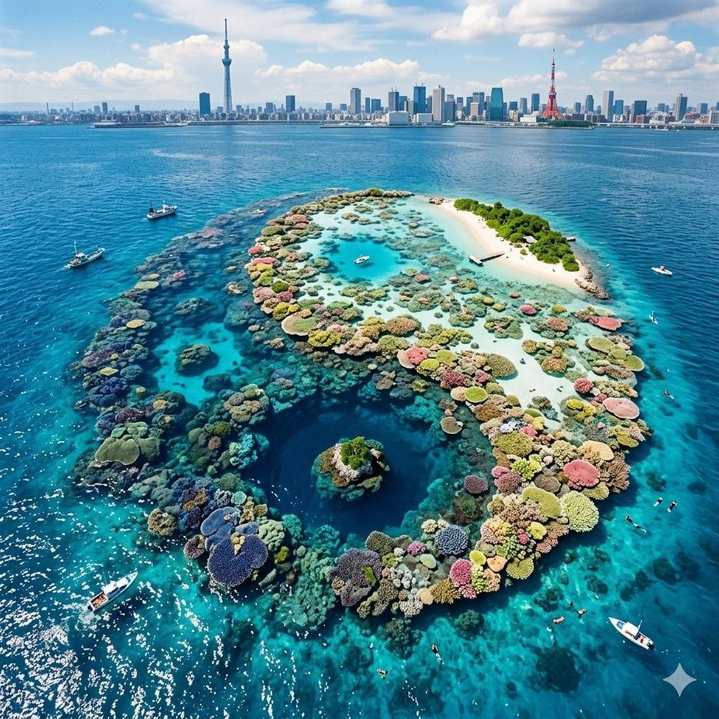 太極図っぽい珊瑚礁