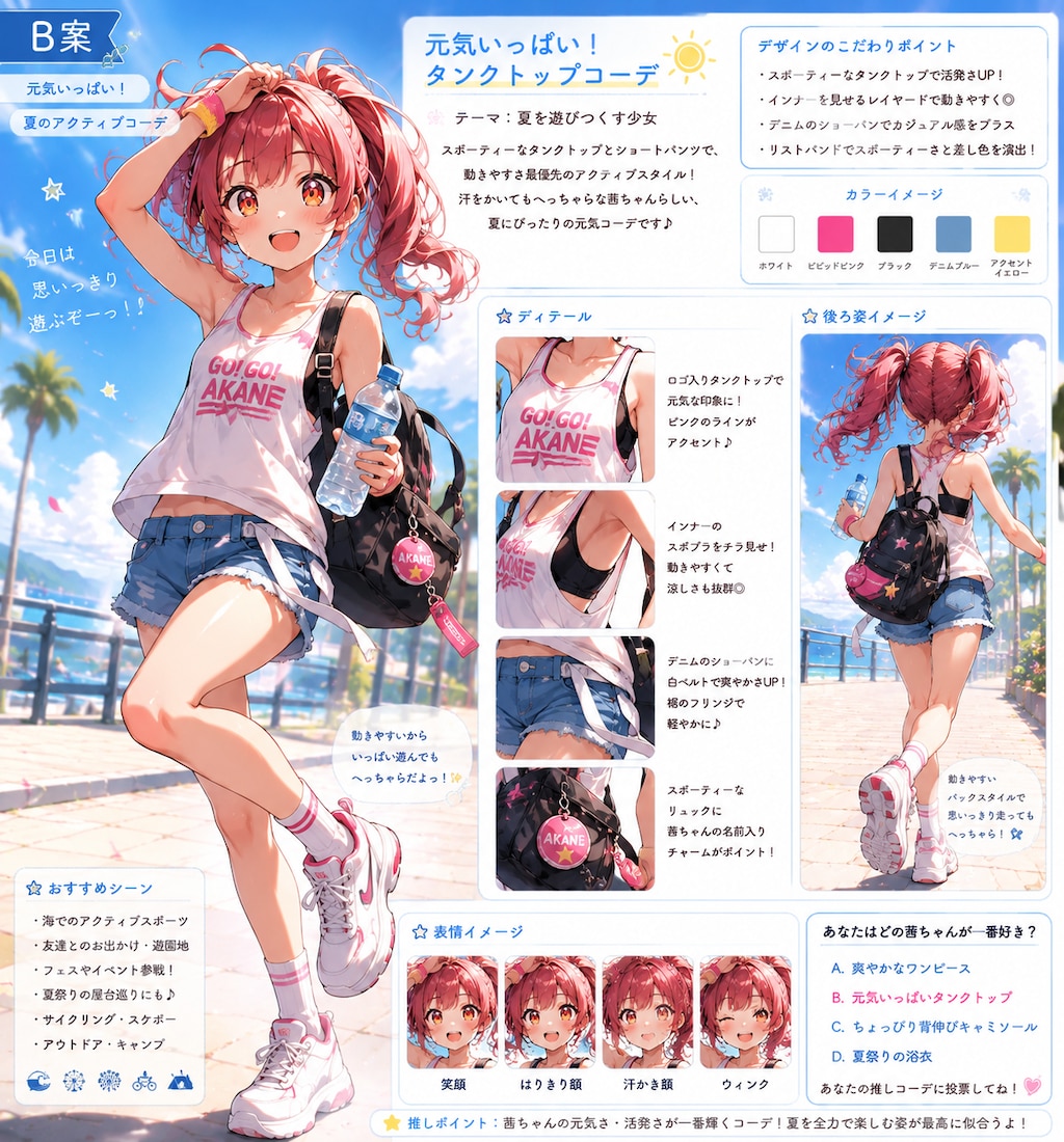 茜の夏服