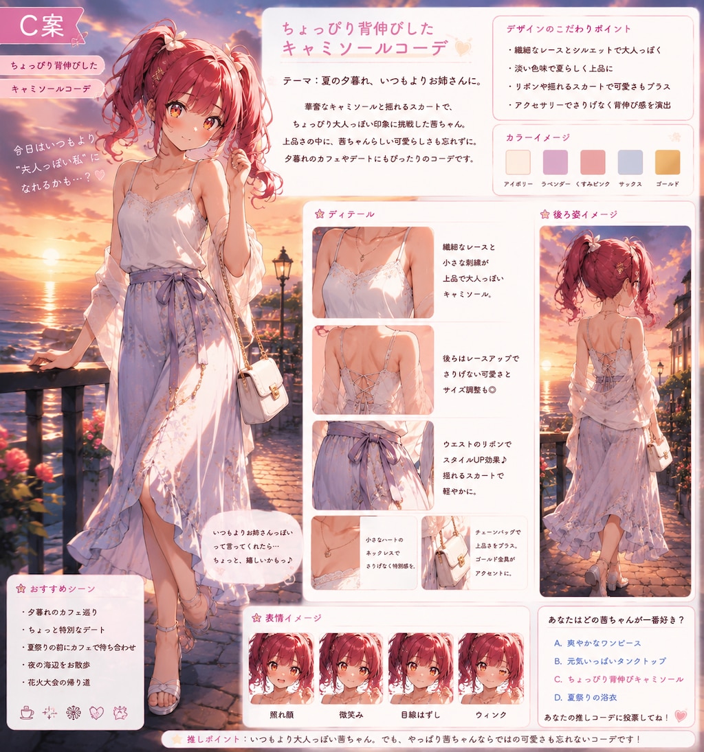 茜の夏服
