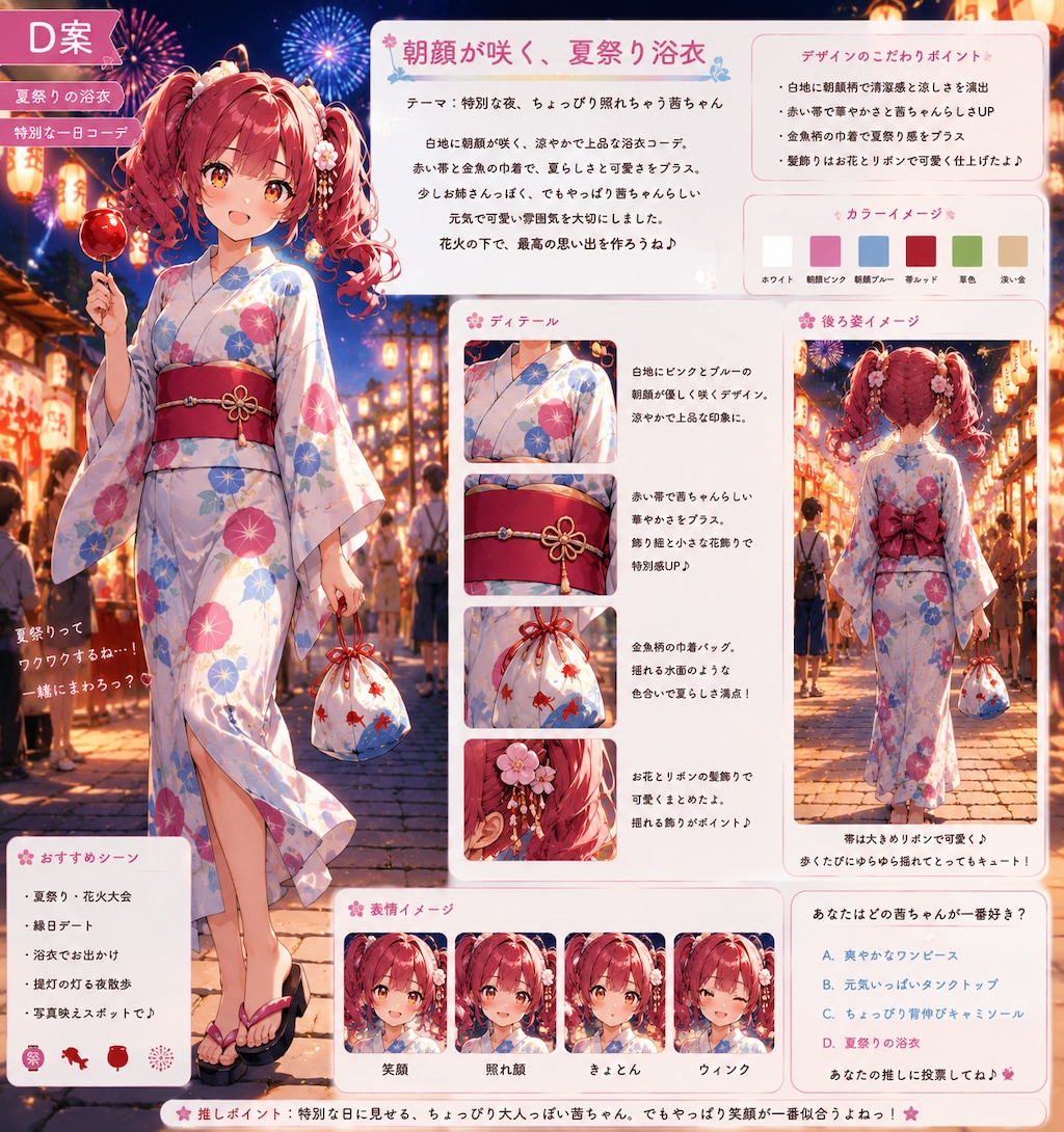 茜の夏服