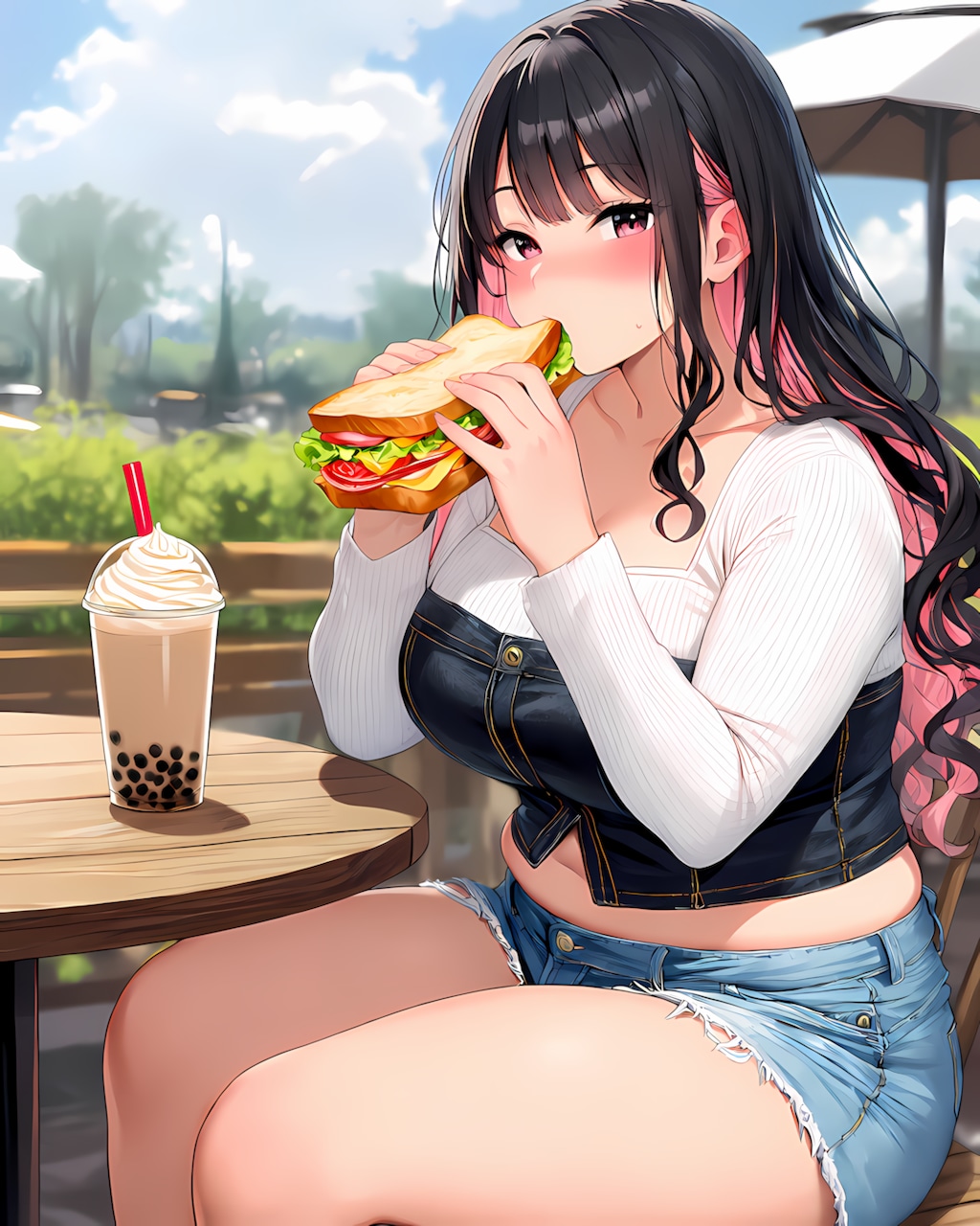 🥪曇り空も吹き飛ばすデニムビスチェスタイル🥤