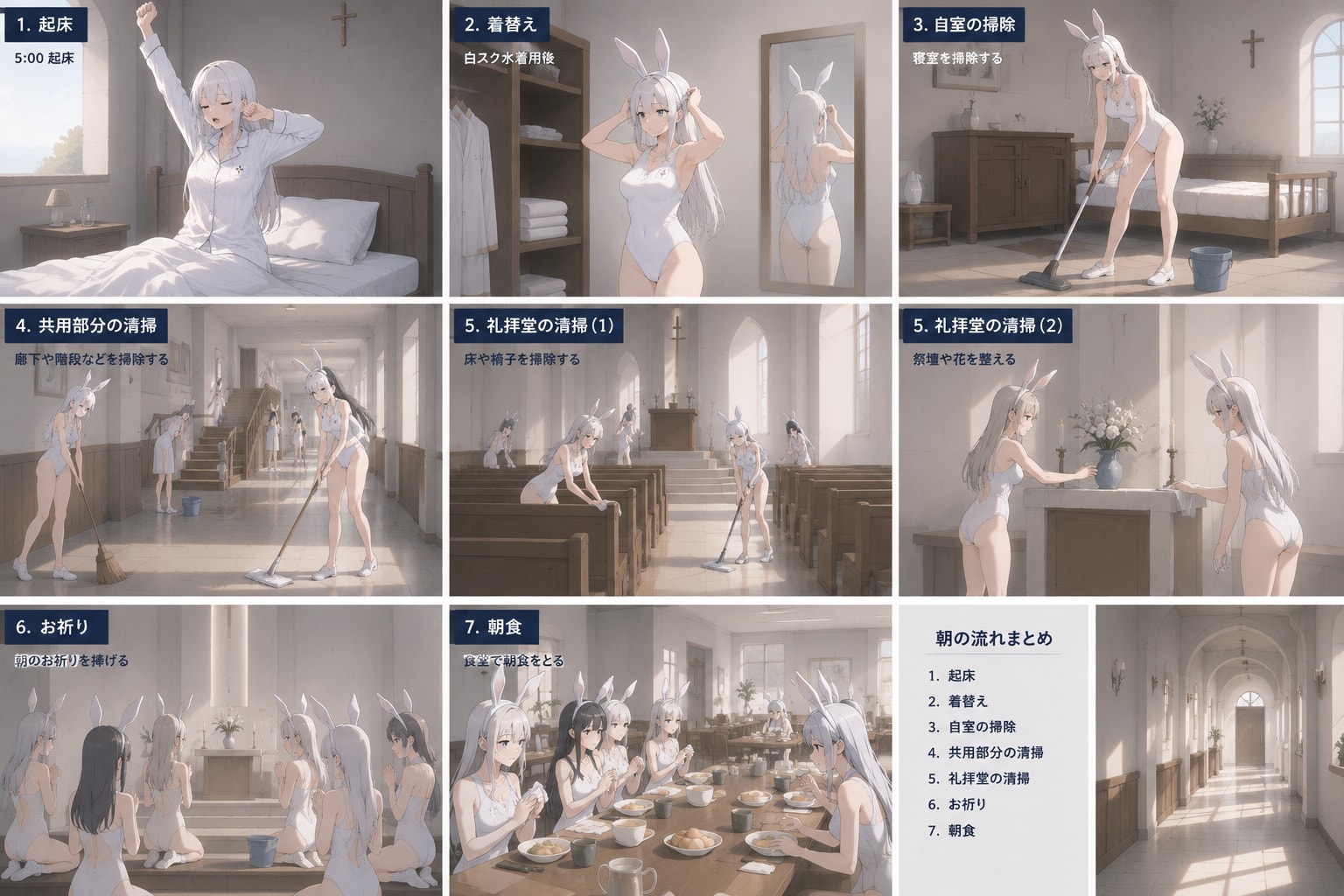 白スク水うさみみ教の朝