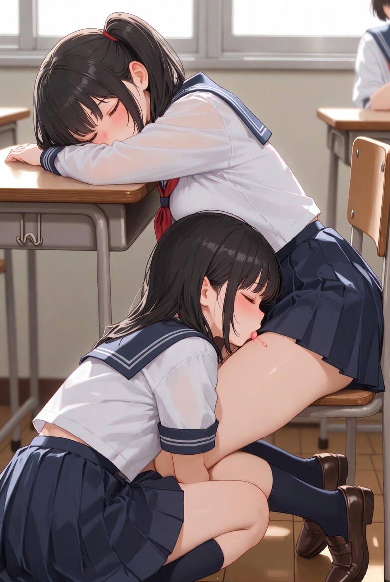 寝ている友達にこっそり。