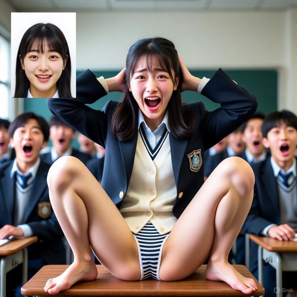 【衝撃動画拡散】女子グループが同級生に強要した「縞模様のパンツ丸見え」スクワット