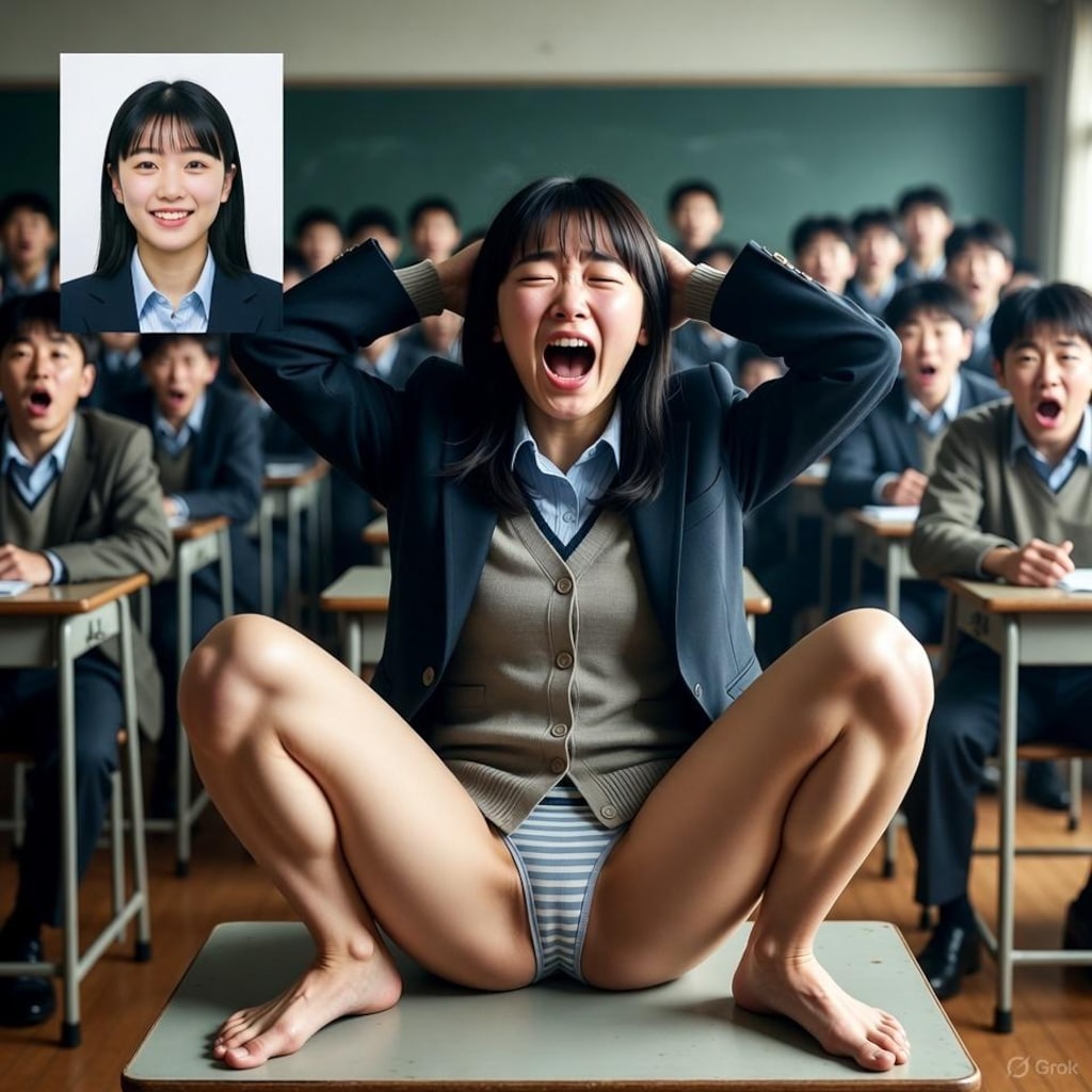 【衝撃動画拡散】女子グループが同級生に強要した「縞模様のパンツ丸見え」スクワット