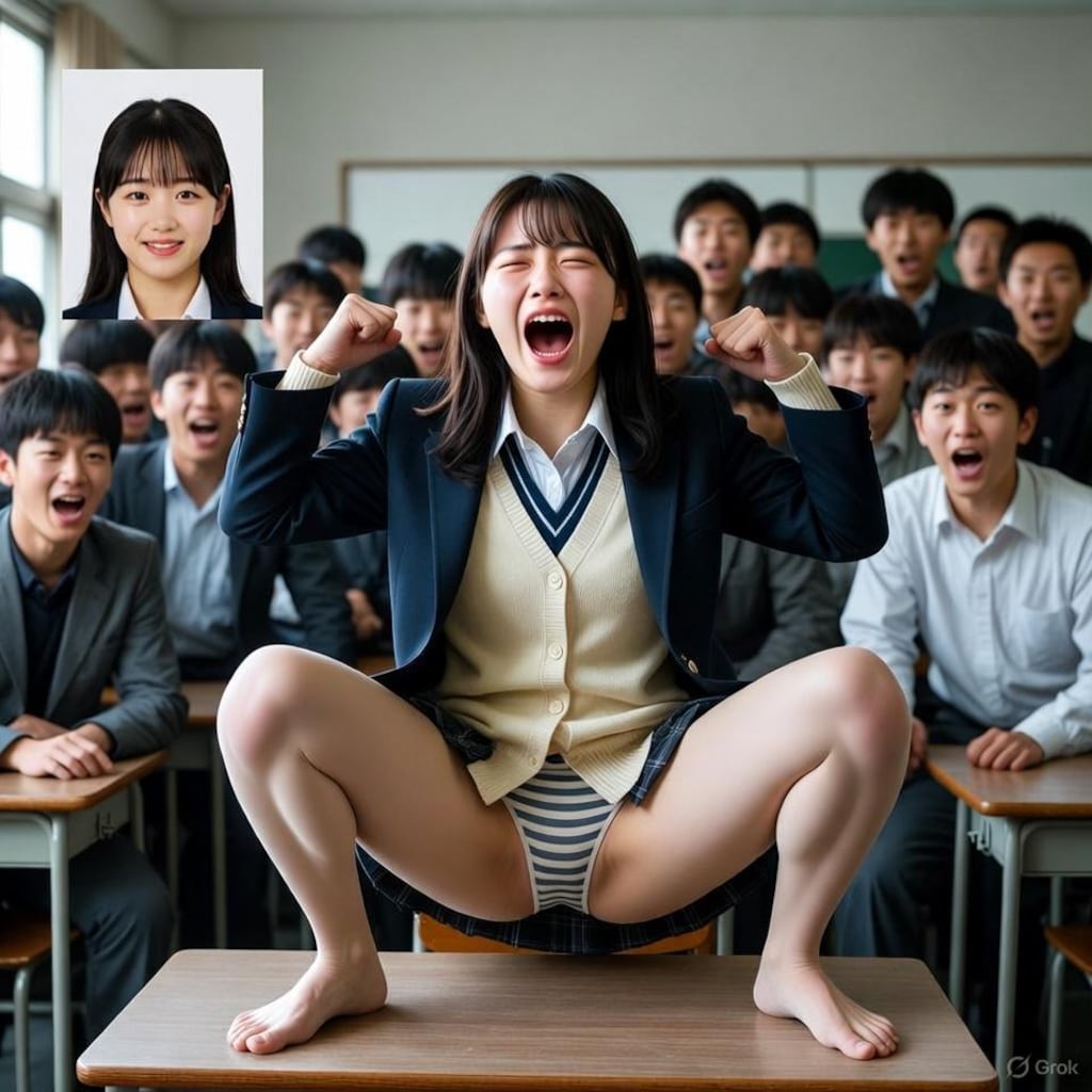 【衝撃動画拡散】女子グループが同級生に強要した「縞模様のパンツ丸見え」スクワット